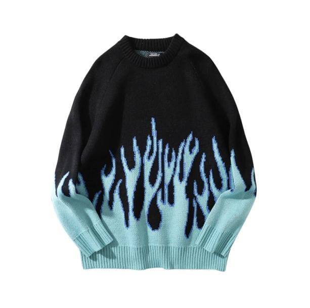 Fire Flames Sweater | Aesthetic Fashion Clothes
