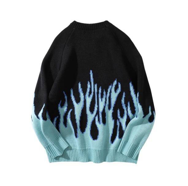 Fire Flames Sweater | Aesthetic Fashion Clothes