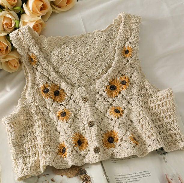 Cottagegore Knitted Crop Top | Aesthetic Cottagecore Clothes