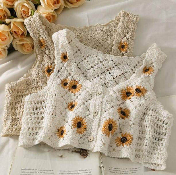 Cottagegore Knitted Crop Top | Aesthetic Cottagecore Clothes
