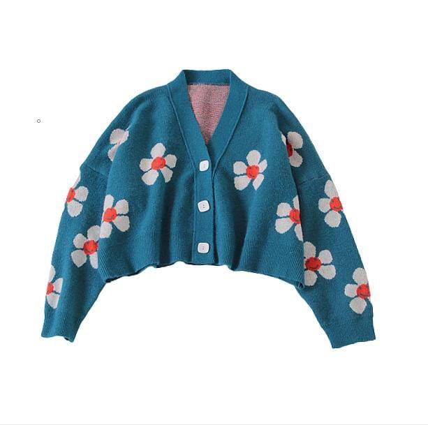 Vintage Style Floral Sweater - All Things Rainbow