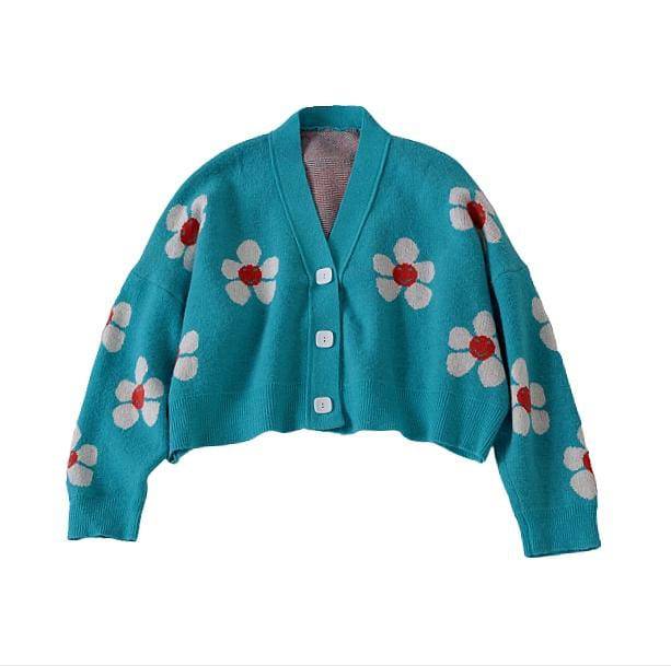 Vintage Style Floral Sweater - All Things Rainbow