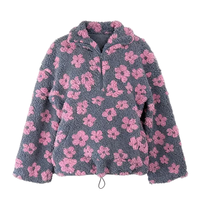 Floral patterned fleece jumper | Aesthetic Bloom Jumper | Aesthetic Jumper