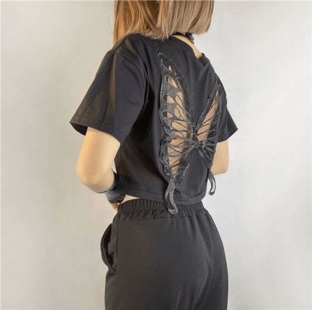 Open Back Butterfly T-Shirt | Aesthetic Clothes