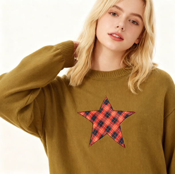 Flannel Star Jumper | Aesthetic Clothes