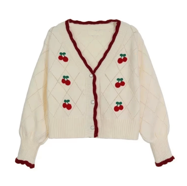 Cottagecore Cherry Sweater | Aesthetic Clothing