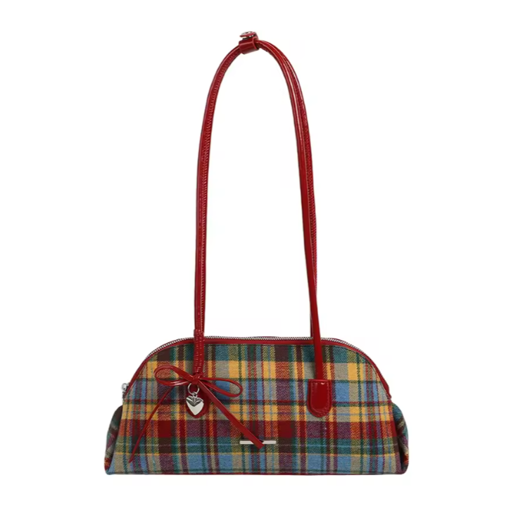 Retro Love Plaid Bag | Aesthetic Bag
