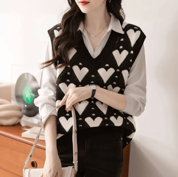 Preppy Heart Sweater | Aesthetic Clothes