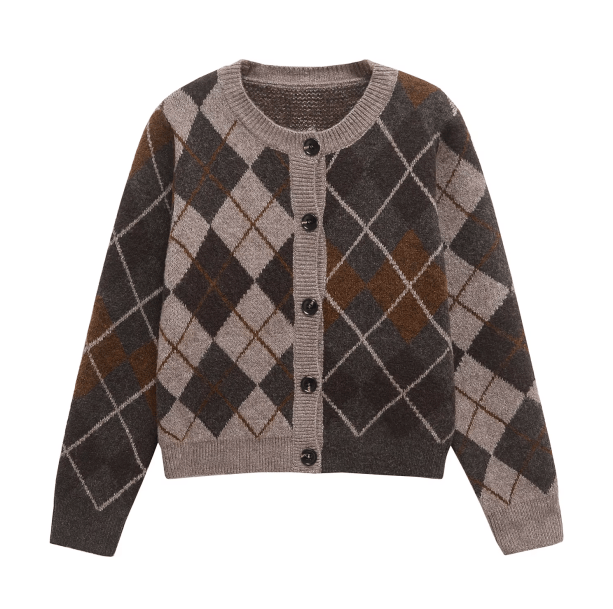 Grandma Plaid Sweater | Aesthetic Clothing