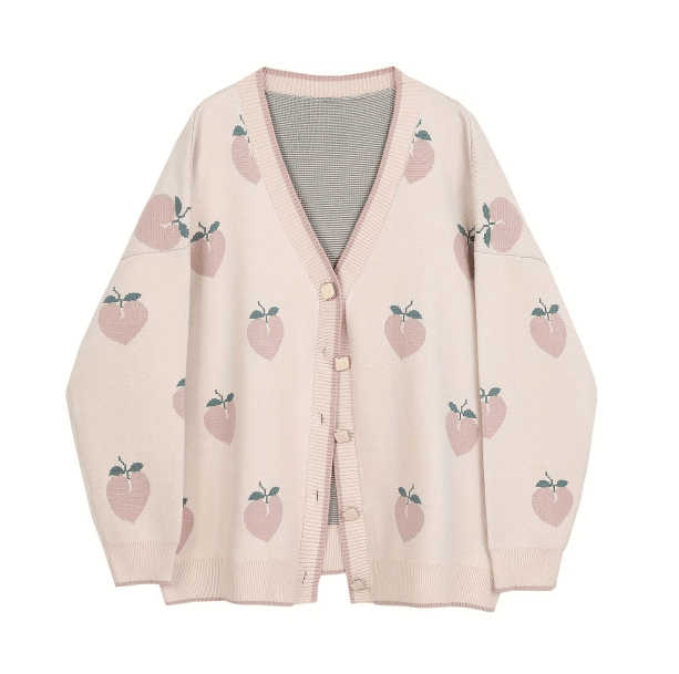 Peach Fruit Cardigan | Aesthetic Clothes