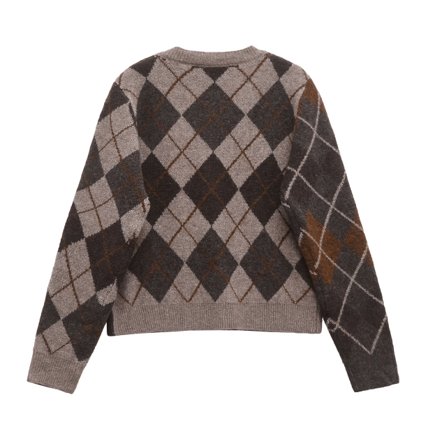 Grandma Plaid Sweater | Aesthetic Clothing