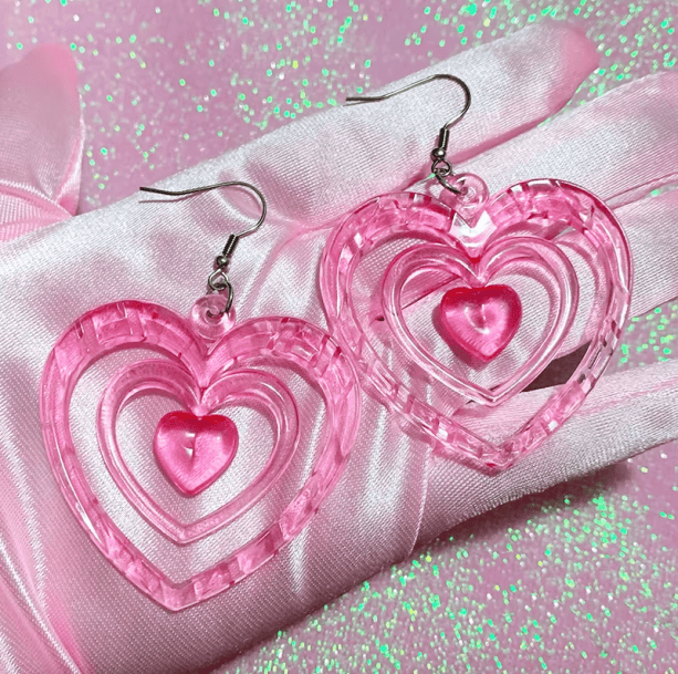 Y2K Aesthetic Heart Earrings | Aesthetic Jewelry
