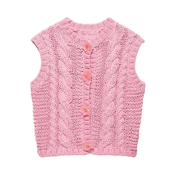 Pastel Pink Knitted Top | Aesthetic Clothes