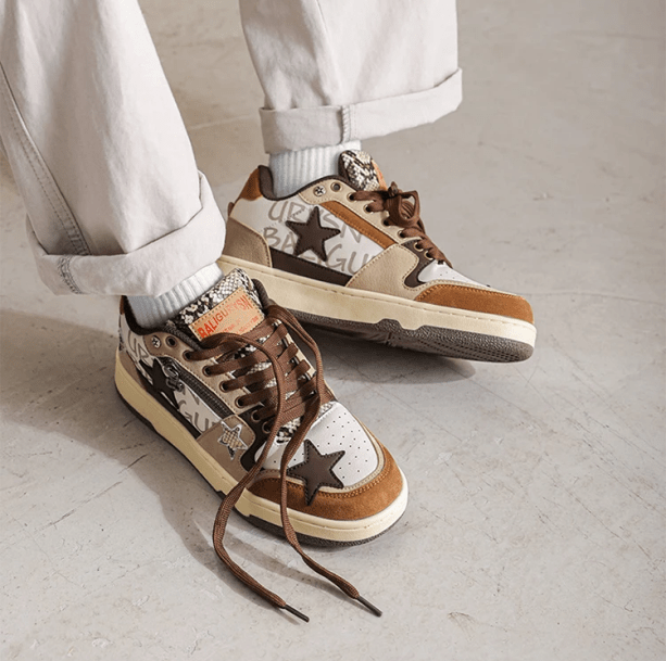 Brown Star Aesthetic Sneakers | Aesthetic Shoes