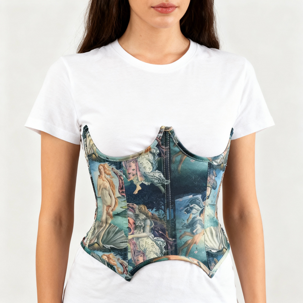 Vintage Oil Painting Waist Corset | Aesthetic Corset