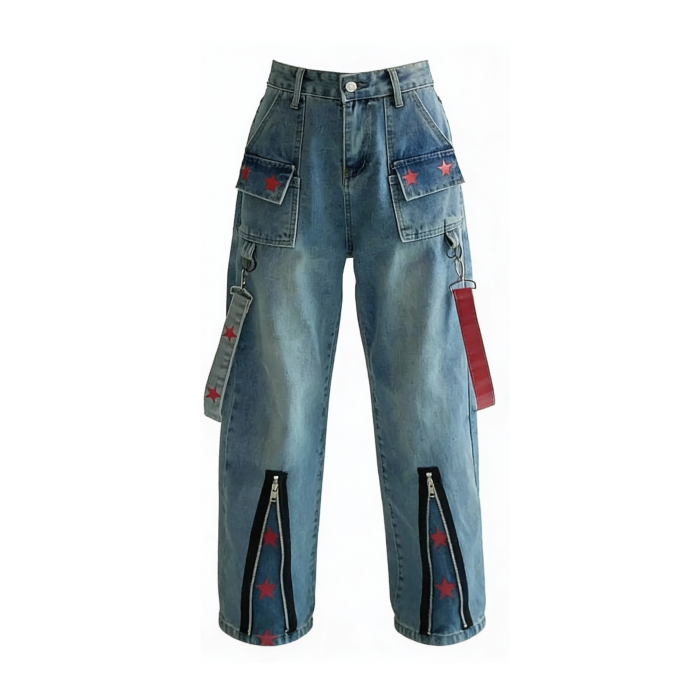 Rebel Star Straight Jeans | Aesthetic Jeans
